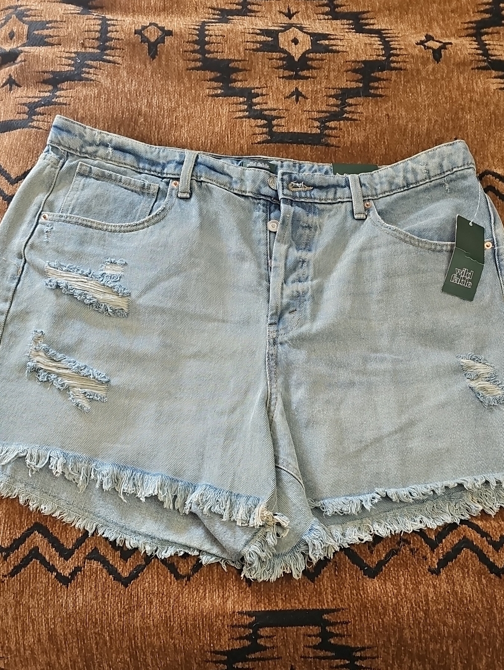 wild fable Light Blue Distressed Denim Shorts
